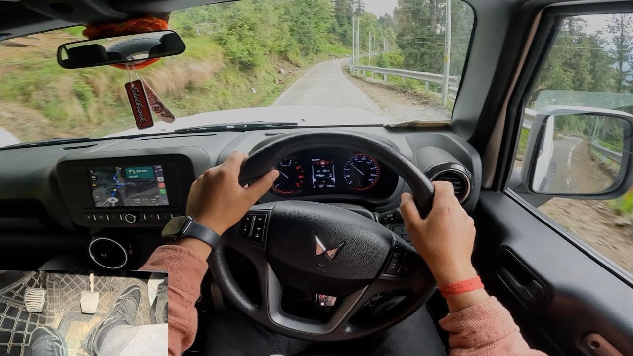 Day out in Mahindra Thar to Jalori Pass Jibhi, Kullu. Adventurous Track Uphill. POV with Footwork.