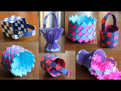 4 Beautiful Paper Basket- DIY Basket - Paper Craft - Home