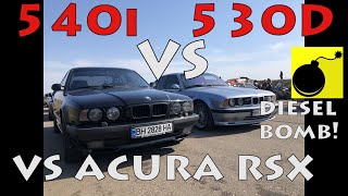 BMW E34 540i VS BMW E34 530D БМВ Е34 540 ПРОТИВ БМВ Е34 530 ДИЗЕЛЬ!