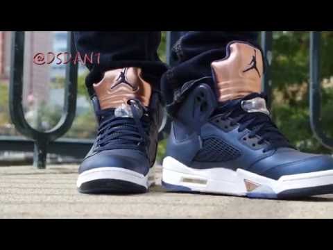 air-jordan-5-"bronze"--on-feet-+-overview