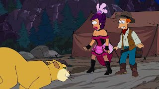 Fry And Leela VS Mountain Lion - Futurama 11x03