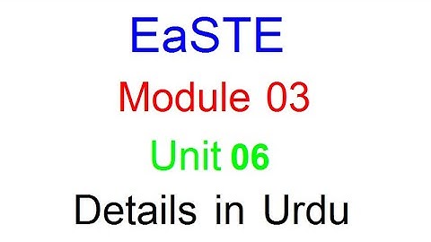 Module 3 | Unit 6 | EaSTE Training | QAED App |