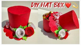 DIY PAPER HAT GIFT BOX 🎩❤️💫/How to make gift box ? / Easy paper crafts ideas / Diy gift box 🫶🏻🥰