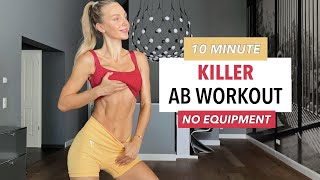 10 MIN KILLER AB & CORE WORKOUT/ No Equipment/ - Angela Kajo