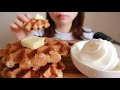 【ASMR】サクサクワッフル🧇にバターとアイス🍨