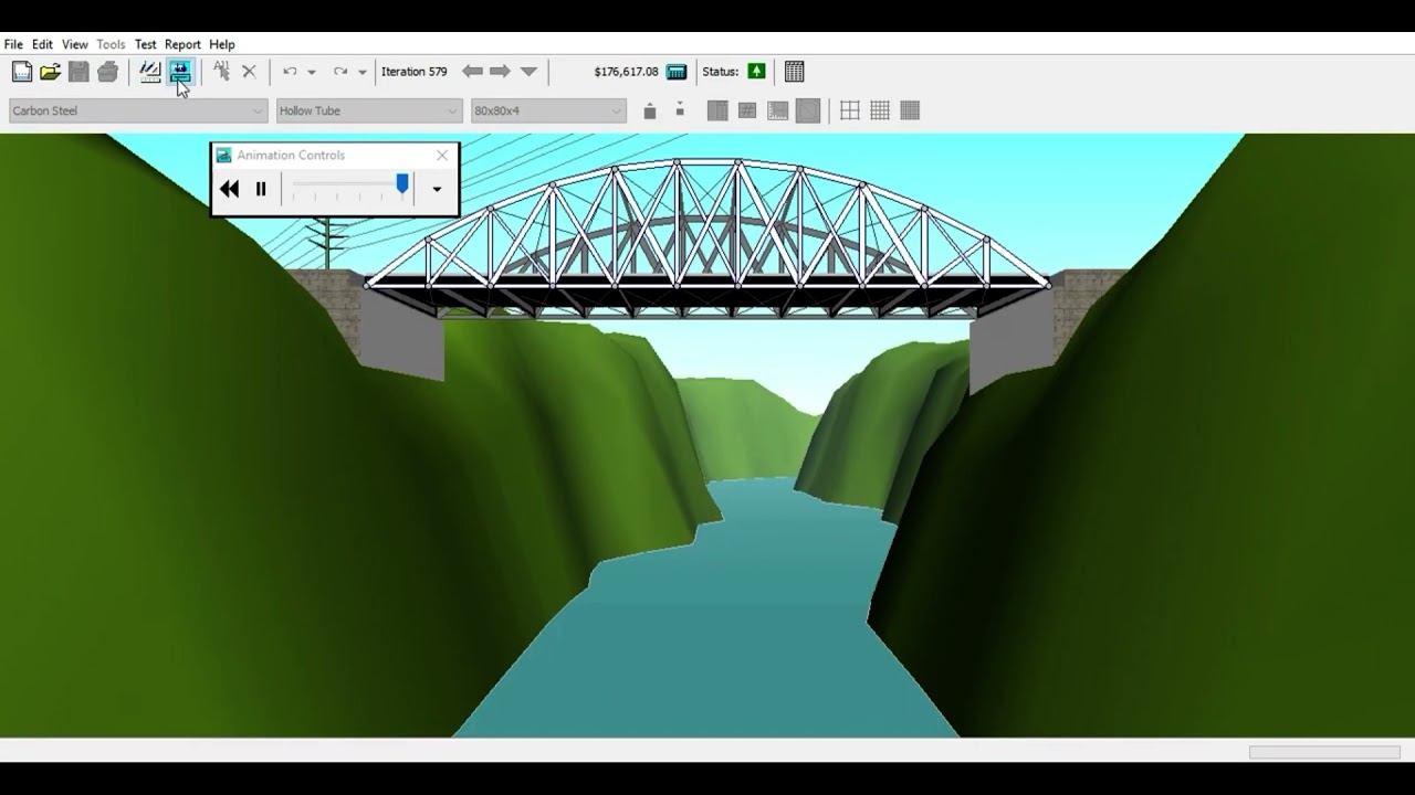 $176,617.08 Cheapest Bridge on Bridge Designer 2016, (works in 2021, default settings).