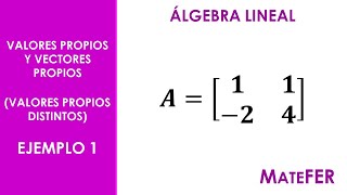 Álgebra Lineal - Valores Propios Y Vectores Propios De Una Matriz - Ejemplo 1
