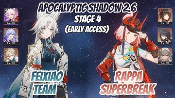 Feixiao Team & Rappa SuperBreak Apocalyptic Shadow Stage 4 (3 Stars) | HSR Early Access