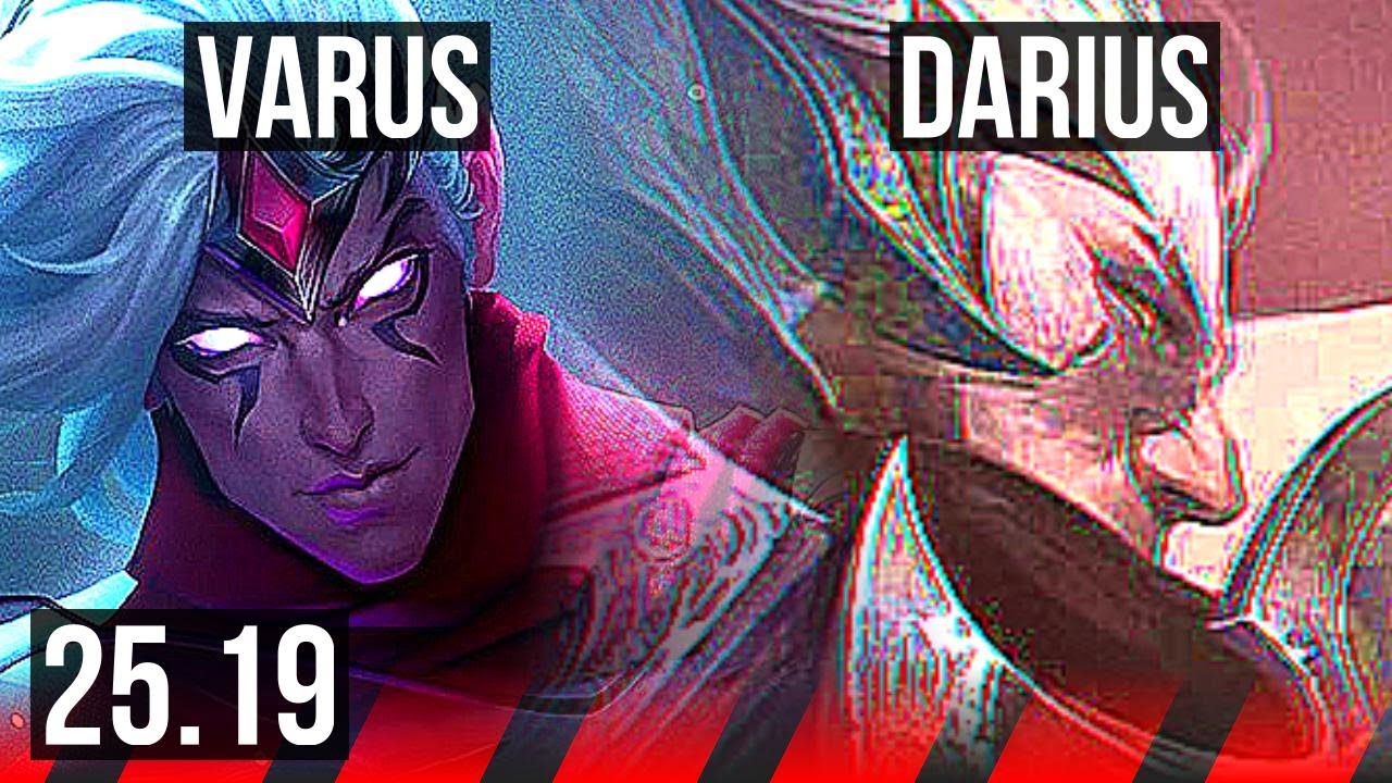 VARUS vs DARIUS (TOP) | 6 solo kills, Godlike, 14/4/8 | KR Diamond | 25.19