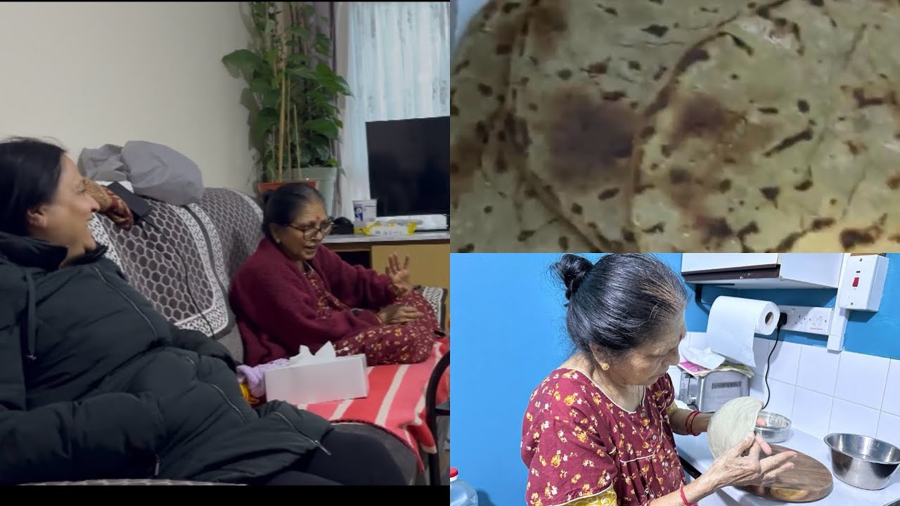 India's victory and mummy's special rotla,Fun time at mom's, India wins and Bajri rotla!.