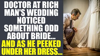 Doctor At Rich Man's Wedding Noticed Something Odd About Bride...And As He Peeked Under Her Dress...