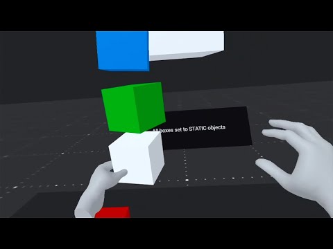 A-Frame Hand Tracking - Grabbable Objects and Toggleable Physics