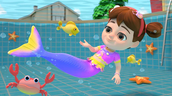 Little Mermaid Song | Swimming Pool Song and Nursery Rhymes - Sing Along Kids Songs
