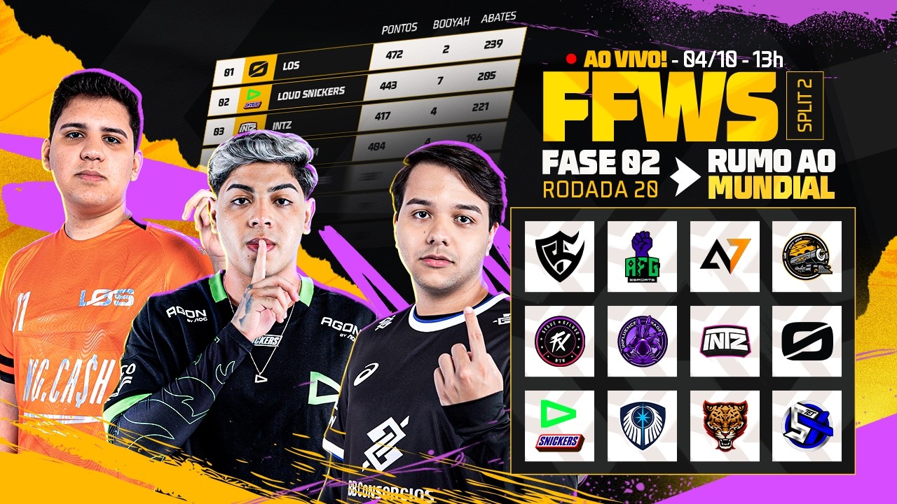 🔴 FREE FIRE AO VIVO: FFWS BRASIL SPLIT 2 - FASE RUMO AO MUNDIAL | ÚLTIMO DIA