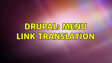 Drupal: Menu link Translation