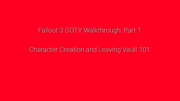 Fallout 3 GOTY Walkthrough Part 1