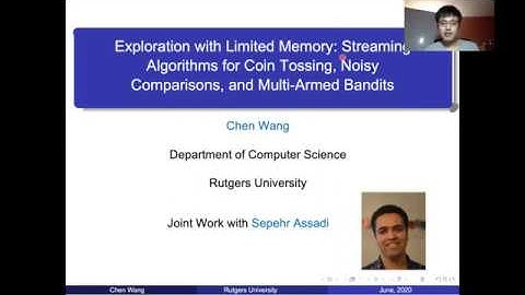 Session 9C - Exploration with limited memory: streaming algorithms for coin tossing, noisy compariso