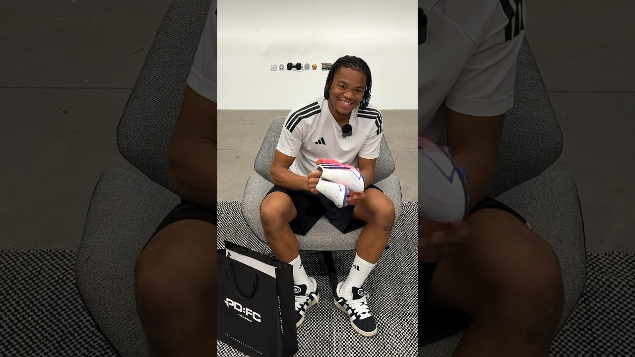 We gave RIO NGUMOHA his new F50s 👀⚡️ #footballboots #riongumoha #liverpoolfc #shorts