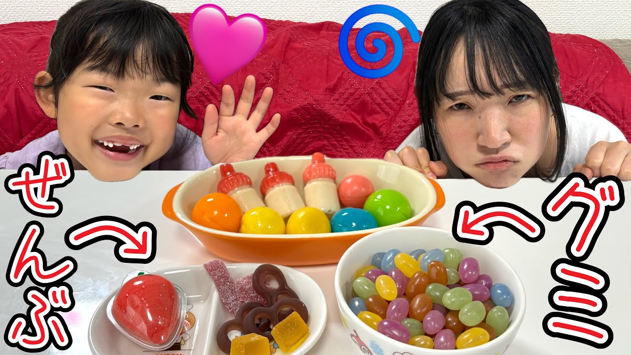 When I made a meal entirely using gummy bears, Koko-chan and Mama