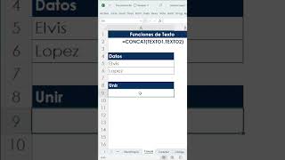 Aprendiendo a usar la función &quot;concat&quot; #excel ya saben #loaprendientiktok con #FullExcelPeru 😊