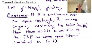 DiffEQ Section 2.3, part 1: Existence and Uniqueness Theorem for Nonlinear Equations
