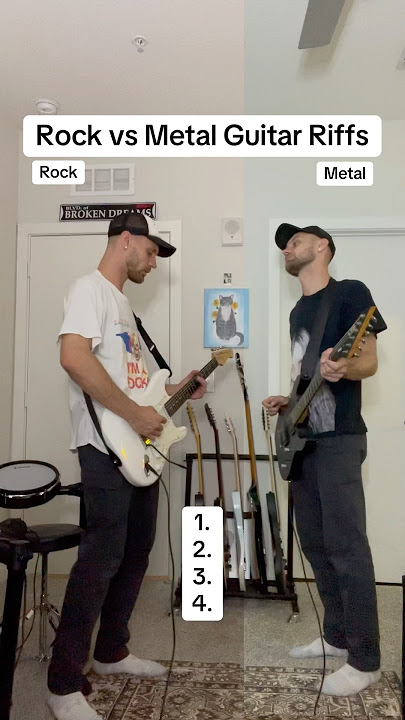 Rock vs Metal Guitar Riffs #guitar #metallica #rockmusic #metal #90s #2000s #deftones #a7x #shorts