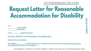 Request Letter for Reasonable Accommodation for Disability