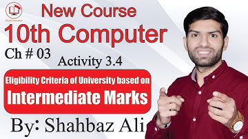 Activity 3.4 | C Program Eligibility Criteria of University | 10th Computer | @DigitalEducation101