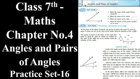 Class 7-Maths-Chapter-4 Angles and Pairs of Angles Practice Set - 16 by #Maqsood Shaikh