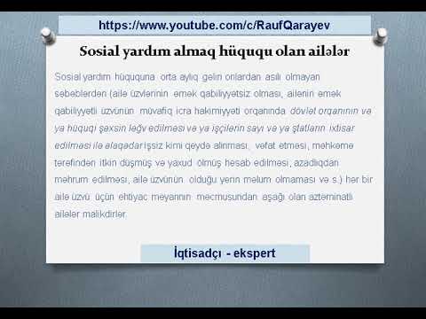 Video: Kasıb ailə statusu üçün Dövlət Xidmətləri vasitəsi ilə necə müraciət etmək olar