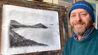Charcoal Drawing | Cape Cornwall