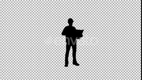 Engineer With Plan Silhouette | Motion Graphics - Envato elements