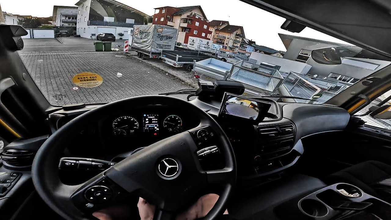 POV ASMR Mercedes Atego Truck Driving In Germany 4K GORPO #41