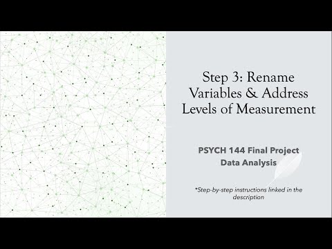 Rename Variables & Levels of Measurement in Jamovi (Step 3 for PSYCH 144 Analysis)