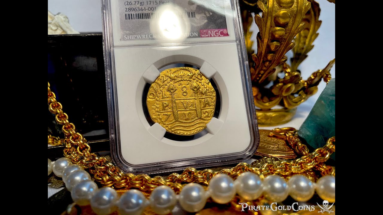 PERU 1712 8 ESCUDOS NGC 58 PIRATE GOLD COINS JOE & JR BISSELL