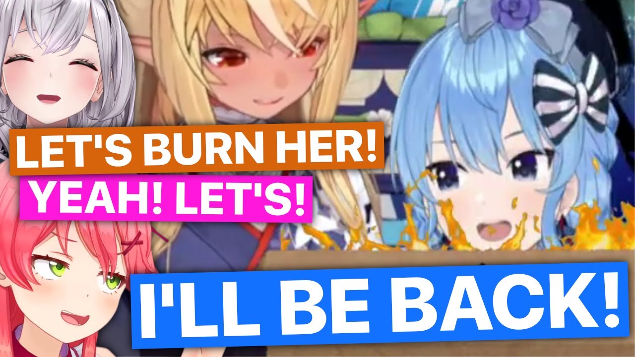 Suisei Gets Burnt... (Suisei, Miko, Noel, Flare /Hololive) [Eng Subs]