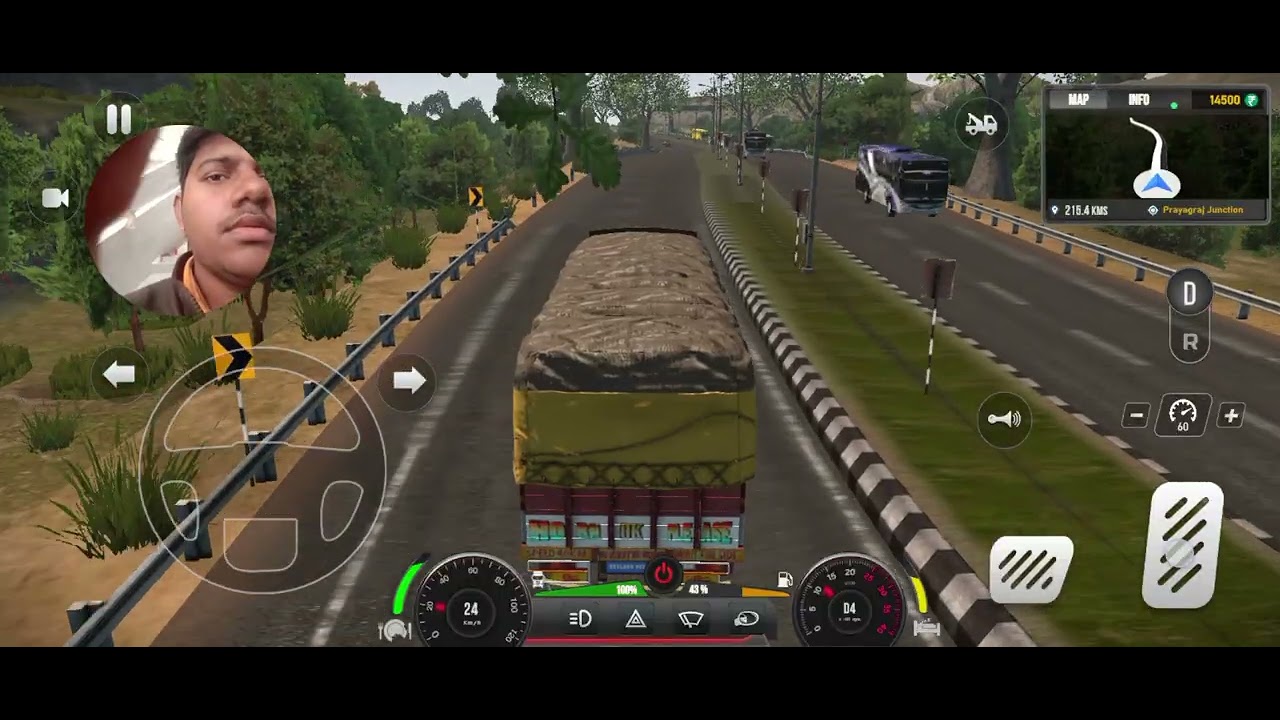 Truck simulator game with webcam in mobile 