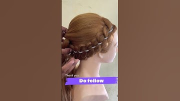 Four strand braid with thread easy and quick technique to do #braids #hairstyle #trending