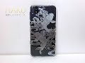 箔押しスマホケース　昇り鯉　シルバー