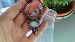 The Moon | Electroformed Moonstone Necklace | Magical Amulet | Moon Phase Pendant screenshot 5