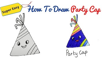 How to Draw a Party Hat Easy and Cute | Teach Drawing for Kids
