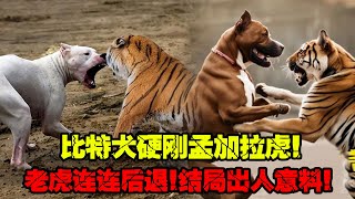 比特犬硬剛孟加拉虎！老虎連連后退，結局出人意料！