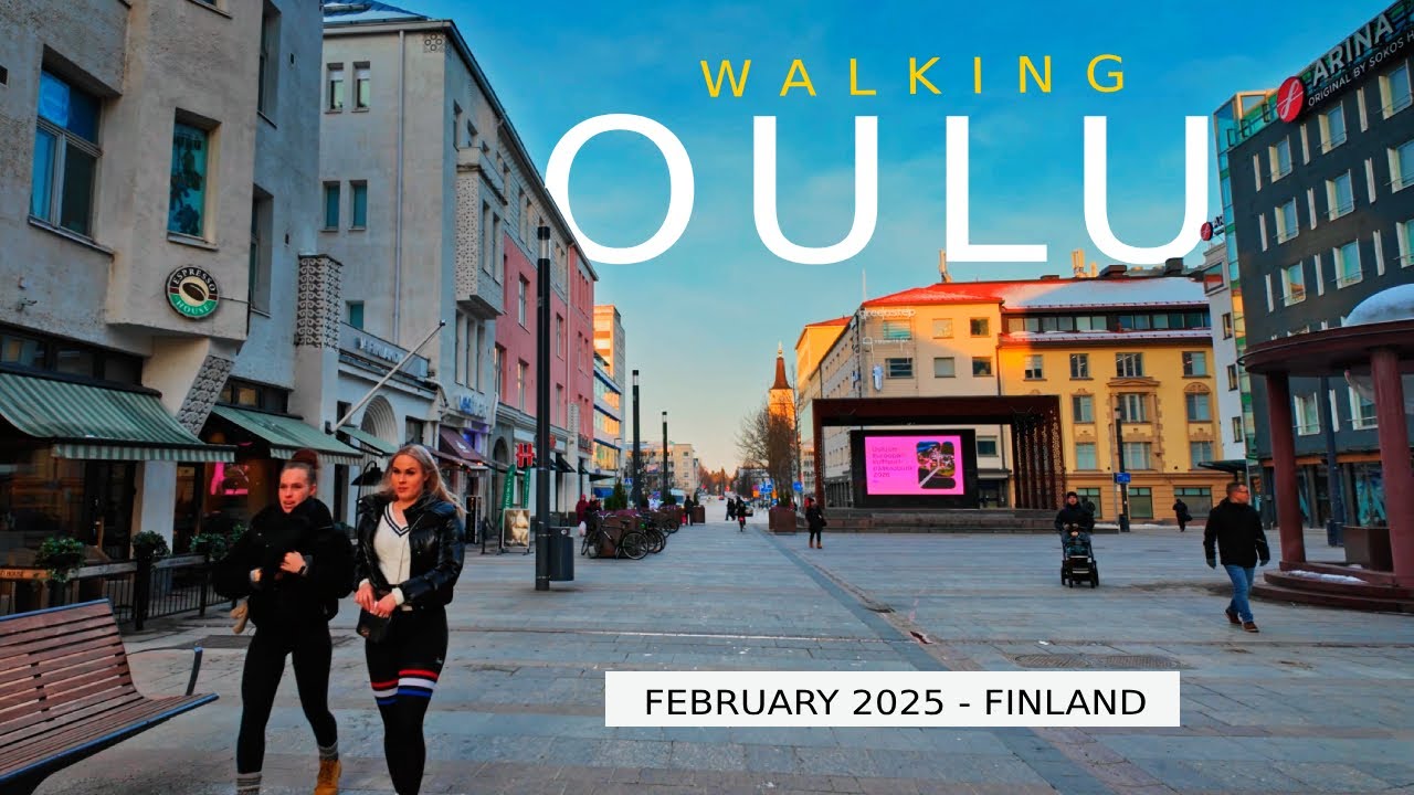 Walking Finland: Afternoon in Oulu City Centre, February 2025 [4K] #slowtv