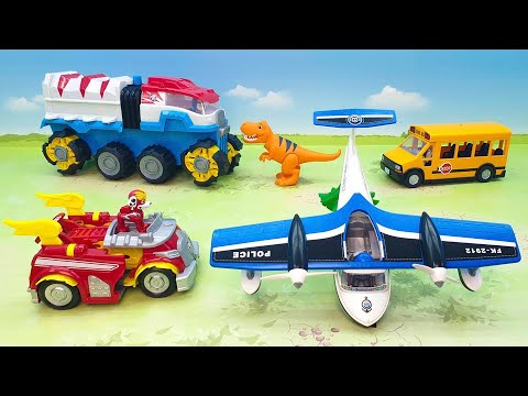Пожарная машина Грузовик Самолет Школьный автобус динозавры - новые игрушечные видео.