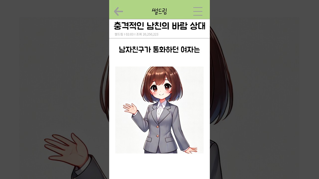 충격적인 남친의 바람 상대