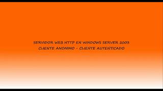 Servidor Web Http En Windos Server 2003