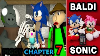 PIGGY CHAPTER 7 vs BALDI \& SONIC! ROBLOX SPEEDRUNNER CHALLENGE! METRO horror Minecraft Animation