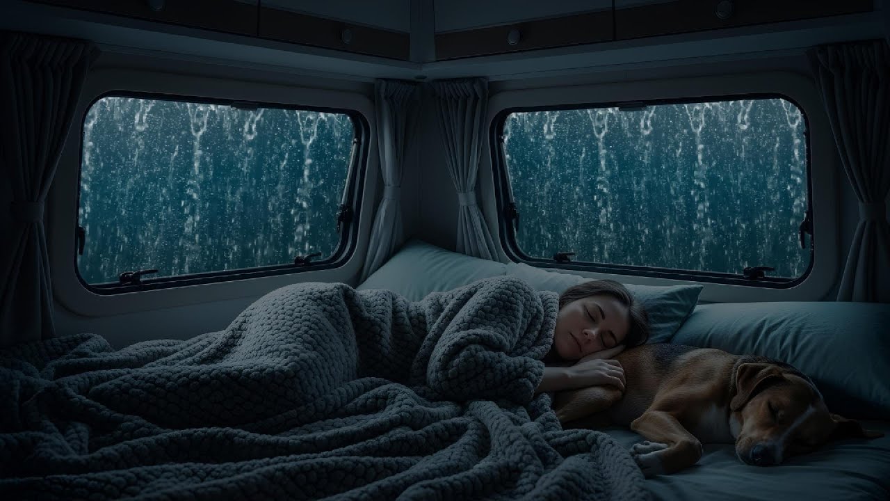 Heavy Rainstorm on Car Roof | Sleep Meditation with Gentle Rain Ambience