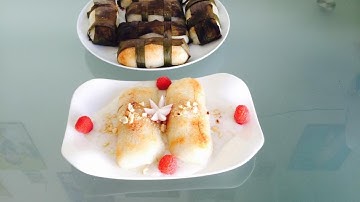 Chuối cuộn nếp nướng | Vietnamese grilled banana sticky rice roll