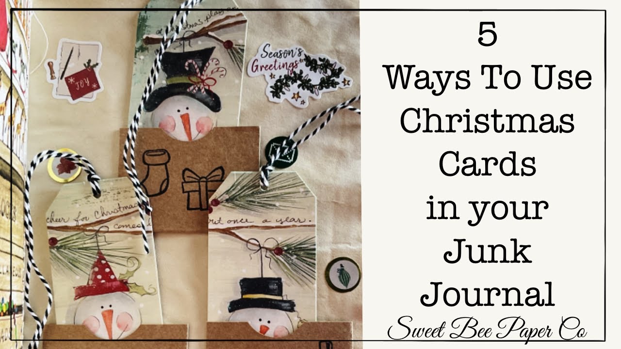 5 DIFFERENT WAYS TO REUSE CHRISTMAS CARDS IN YOUR JUNK JOURNAL | Recycling Christmas Cards